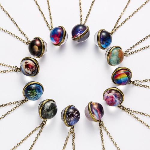 12 Double sided and Double sized Galaxy Pendant Necklaces. Great for Kids Partys - Image 4