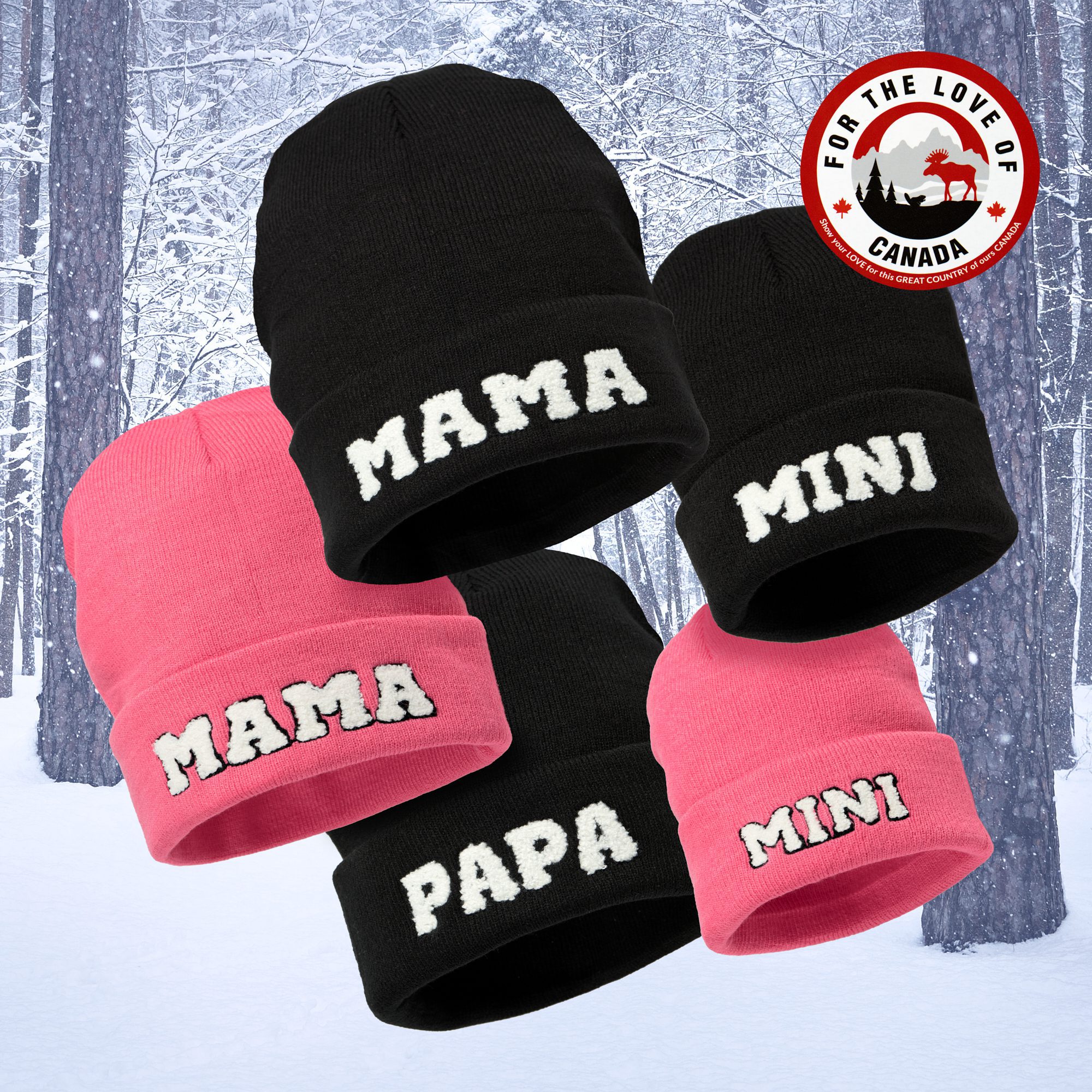 View of winter forest with fresh falling snow in Latvia