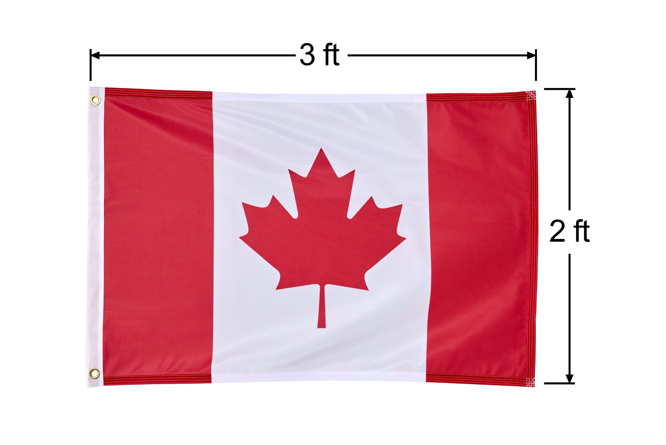 For the Love of Canada Canadian Flag ( 2 ft. x 3ft.) 4 Stitched and also Crossed Stitched at ends Made in CANADA. - Image 4