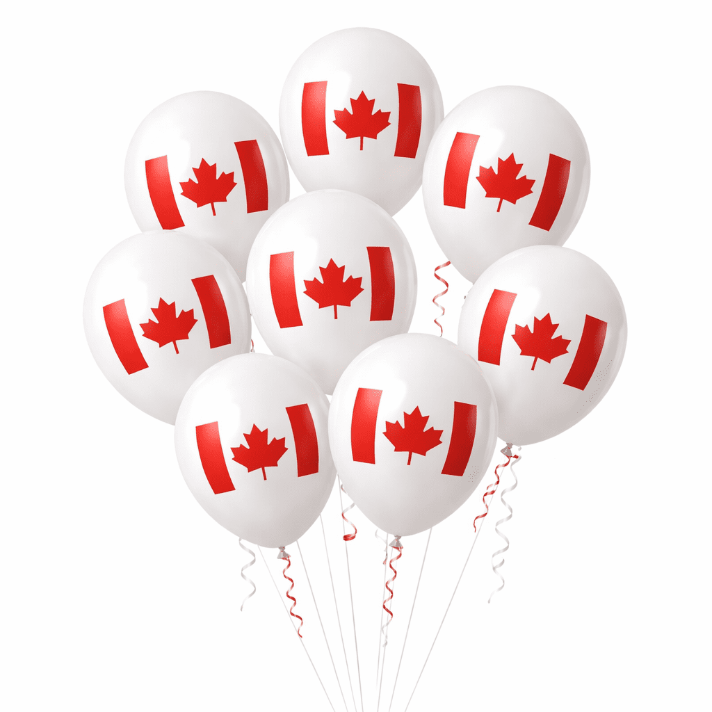 Canada Day balloons white maple leaf balloons, party balloons Canada decorations